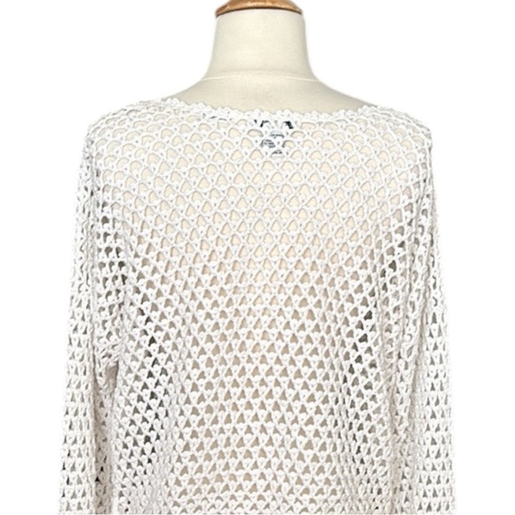 Vintage Hand Knit 3D Floral Crocheted Cardigan Cropped Bohemian Girly Size Large - Picture 8 of 16